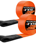 Heavy Duty Lifting Straps 10 Foot By 2 Inch Webbing Slings 15000 LBS Capacity Two Pack Rigging Straps for Trailer Hoist