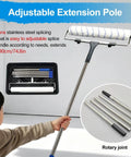 Pro Grade 18 Inch Microfiber Paint Roller Kit With Adjustable Extension Pole And Rolling Tray for easy reach and stability.