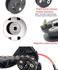 Five In One Dummy Bike Hub Tool Kit showing magnetic storage function with chain keeper and small screws for bike maintenance.