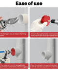 Steps using Pro Grade 9 Piece PVC Pipe Reamer Kit With 1/2, 3/4, 1, 1-1/4, 1-1/2, 2, 2-1/2, 3, 4 Inch Reamers
