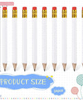 Front view of 24 Pack Mini White Golf Pencils With Erasers, Short Hexagon Wooden 2B Graphite Pencils for various events.