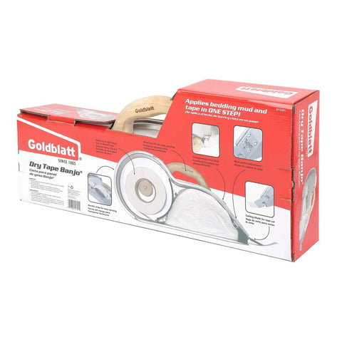 Box of Banjo Dry Tape Holder For Drywall Tapers, Go-To Pro Grade Aluminum Tool with 500 Ft Tape Capacity and Mud Control Knob