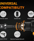 4 Pack 1/4 To 1/2 Inch Socket Adapter Set For Impact Drivers And Drills Turn Your Tool Into A 1/2 Inch Monster For Auto DIY Lug Nuts And Heavy Duty Fastening