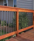 101 Pack Stainless Steel Deck Balusters 36-Inch Black Side Mount Railing With End Caps And Screws on wooden deck