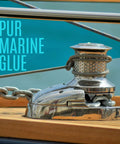 Heavy Duty Waterproof Polyurethane Glue For Boats And RVs 20.3 Fl Oz Marine Adhesive shown on a boat deck winch