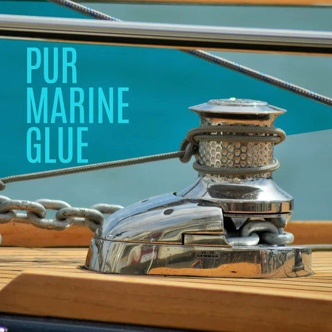 Heavy Duty Waterproof Polyurethane Glue For Boats And RVs 20.3 Fl Oz Marine Adhesive shown on a boat deck winch