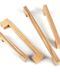 Two Pack Beech Wood Cabinet Handles For Cabinet Cupboard Door Drawer Dresser Solid Wood Pulls With Natural Wood Grain Simple Modern Style 192mm Length