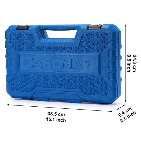 Blue carrying case for Torx Bit Socket Set 60-Piece With External Torx Sockets And S2 Steel Bits CR-V Construction E4 To E24 T6 To T70 TT6 To TT70 And TP8 To TP60 Heavy Duty Rust Resistant Precision Machined Tips Ready To Roll Pro Grade Tough Kit