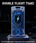 RC Planes For Kids And Adults With LED Lights V50 Foam Remote Control Airplane battery showcasing circuit board detail