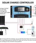 30A MPPT Solar Charge Controller For 12V/24V Systems With LCD Display and Dual USB Ports diagram