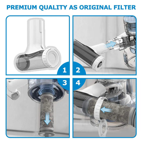 All In One Replacement Filter Kit For A10 And A11 Series Vacuum Cleaners showing filter installation process