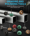 50 Piece Pro Grade Abrasive Buffing Wheel Set For Rotary Tools With One Eighth Inch Shank 25mm Polishing Wheels