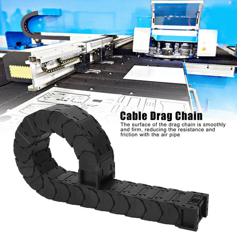 Rock Solid Low Noise Full Enclosed Nylon 66 Cable Drag Chain For CNC Machines And Engraving Arms, D30x38 mm, 1m Length