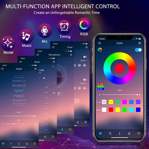 App control interface for Sunset Projection Lamp 6W LED with 180 Degree Rotating Head, Wireless App Control and Remote, 16 Color Modes