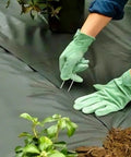 Installing Heavy Duty Tough As Nails 11 Gauge 6 Inch Landscape Staples Pack Of 100 Galvanized U Shaped Sod Pins for garden fabric