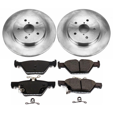 PowerStop rear brake kit for Subaru: two rotors and four ceramic pads with hardware