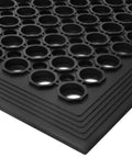 Non Slip Rubber Doormat 2 Pack Heavy Duty Anti Fatigue Drainage Floor Mats For Indoor Outdoor Use 24x36 close-up view of drainage holes