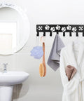 Eight Hook Wall Organizer For Keys Leashes And Collars With Metal Construction And Dog Leash Holder And Paw Design Wall Mounted Key Rack