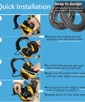 Quick installation of Gel Ear Pads Upgraded For 3M PELTOR Headsets With Softer Cushions And A Snug Seal, diagram with steps.