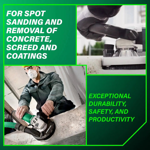 Heavy Duty Concrete Renovation Grinder Kit With 14.5 Amp High Torque Motor, 5 Inch Sanding And Coating Removal Power in use