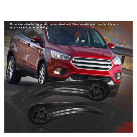 Heavy Duty Rear Trailing Control Arms Bushing Kit For Left And Right Side Compatible With Ford Escape 2013 To 2019, black forged steel components.