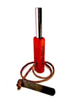 European Ferro Rod Fire Starter with Magnesium, 5 inch length, hardwood handle, paracord attached, emergency camping tool.