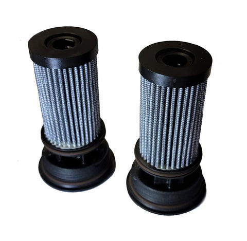 Genuine OEM Hydraulic Oil Change Kit For Exmark Z Master And Lazer Z Zero Turn Riding Mowers With Hypr Oil 500 Hydraulic Oil Five Quarts And Two 1170390 Filters Compatible With Exmark 1160164, showing two OEM 117-0390 hydraulic filters.
