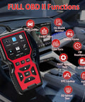 Go To All In One OBD2 Car Code Reader And Diagnostic Tool with screen showing diagnostic options inside car