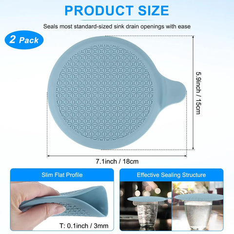 M METERXITY 2-Pack 5.9 in Silicone Tub Stopper, Bathtub Drain Stopper with slim flat profile for effective sealing