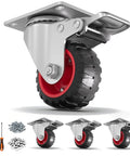 3 Inch Heavy Duty Swivel Caster Wheels Set Of 4 With Dual Locking Rubber Tires 200 Lb Load Per Caster For Furniture Carts Workbenches Trolleys
