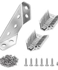 Stainless Steel Corner Brackets Beefy Heavy Duty Furniture Support For Wood Cabinets Tables Drawers And Chairs Easy Install With Predrilled Holes And Included Screws