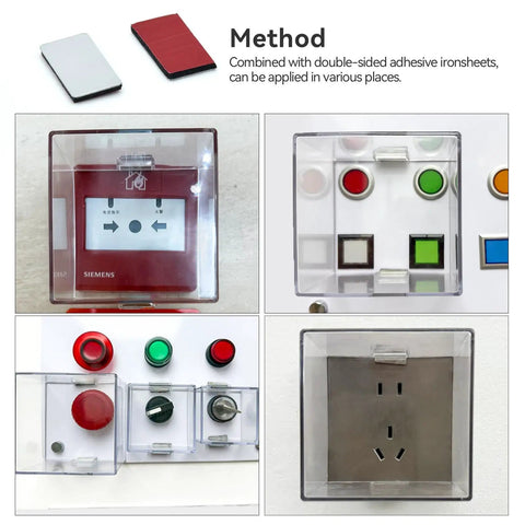 Magnetic Push Button Switch Protective Cover Square 84x84x62mm Dustproof Waterproof Transparent Shield for switches