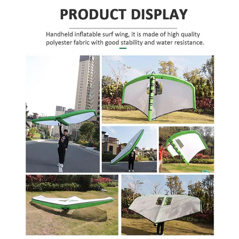 Display of All In One Inflatable Surfing Kite And Windsurfing Wing For Wind Wing Foiling Water Sports With Window Design.