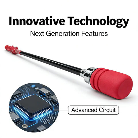 Tempo And Grip Golf Swing Trainer Right Handed With Click Feedback For Rhythm And Power featuring red ergonomic grip and advanced circuit technology.