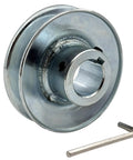 Heavy Duty 3.5 Inch V Belt Pulley With 1 Groove 1 Inch Bore 1/4 X 1/8 Keyseat Includes 2 Screws And Wrench Zinc Plated 1020 Steel Motor Pulley