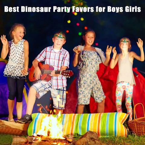 Kids playing with Dinosaur Themed LED Headlamp For Kids And Adults Multi Mode Dino Headlamp For Camping And Night Adventures