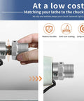 Demonstration of the Woodworking Lathe Spindle Adapter Converts 1 x 8 TPI To 1.5 x 8 TPI Built Tough Steel Headstock Adapter.