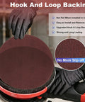 25-Piece 9-Inch Mesh Sanding Discs Set With 60 80 120 180 240 Grits, Open Mesh Hook-And-Loop For Dust Extraction shown on sander