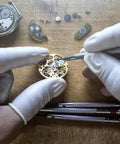 Watchmaker using Two Pack Screw In Metal Watch Band Pins 0.98 X 0.15 Inch Replacement Link Rods in repair