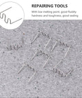 Top Pick 1000 Pcs Car Bumper Repair Rods Welding Wire Steel Silver Stapler Fix Kit For Plastic Abs Pvc Nylon Auto Body Work Super Easy Deal close-up of repair rods with low melting point on grey background.