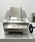 Heavy Duty Commercial Electric Dough Roller And Sheet Machine Features 2200W Motor For Uniform Pizza Base Baking Sprocket Drive Pressing System front view with stainless steel finish