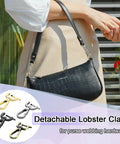 Heavy Duty Detachable Swivel Snap Hooks In Black Set Of Four Lobster Claw Clasps With Tight Grip Action for a black purse strap.