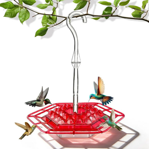 Two Pack Outdoor Hanging Hummingbird Feeders 16 Ounce Capacity With 30 Bee Proof And Leak Proof Feeding Ports