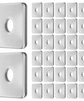 Tough As Nails 30 Piece Square Washer Set 2X2 Inch Galvanized Heavy Duty Carbon Steel Anti Vibration Fasteners laid out in a grid.