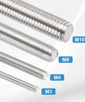 M10 450mm Fully Threaded Rod 201 Stainless Steel Right Hand Thread Bar With Nut And Square Washer for Structural Anchoring