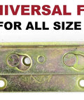 Heavy Duty Bed Rail Brackets Full Set Of 4, Rust Proof No Mortise connector fitting with mounting holes for wood beds.