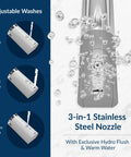 3-in-1 Stainless Steel Nozzle for Straight Up Luxe Electric Bidet Toilet Seat with adjustable wash options.