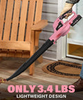 Cordless 20V Leaf Blower With Two 2.0Ah Batteries And Charger Included, 150 MPH Turbo Mode, Dual Speed Adjustment, shown in use outdoors