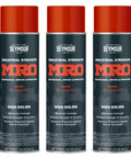 Industrial High Solids Spray Paint In SJ Orange, 16 Ounce Pack Of 3 cans, thick enamel for metal durability.