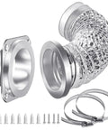 Magnetic Dryer Vent Connector Kit With Airtight Seal No Hassle Tool Free Quick Install Includes Three Point Three Ft Duct And Two Clamps